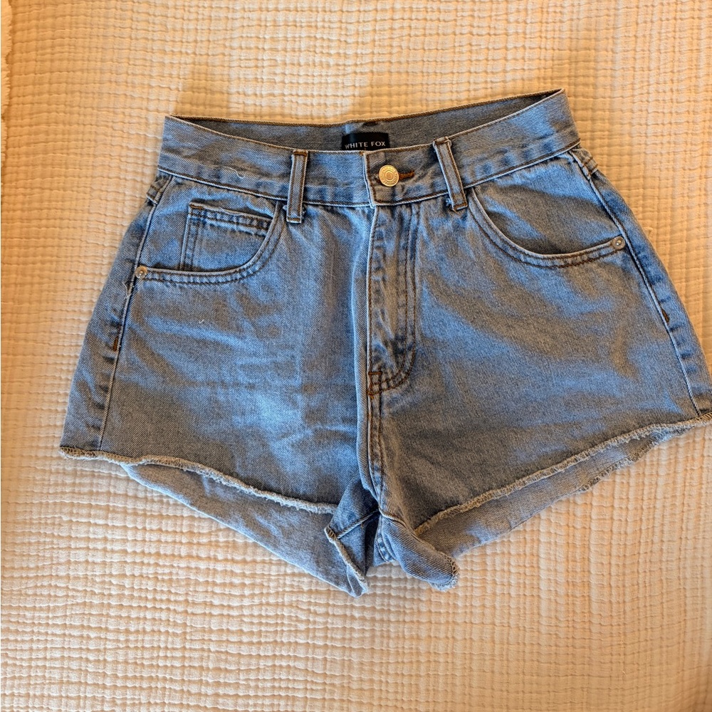 White Fox Boutique Light Blue Jean Shorts